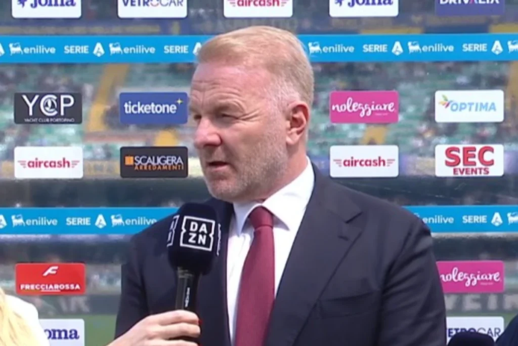 Igli Tare, direttore sportivo del Milan, durante intervista a DAZN prima di Verona-Milan