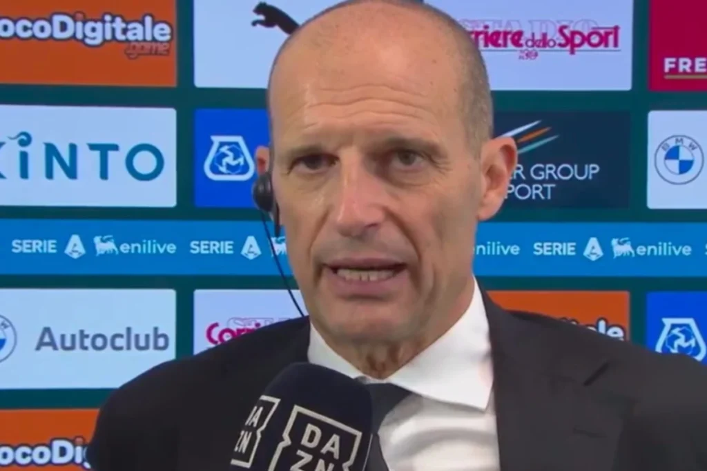 Massimiliano Allegri in conferenza stampa dopo la sconfitta del Milan a Sassuolo