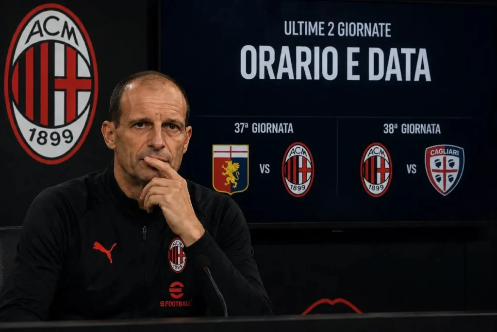 Max Allegri davanti al calendario delle ultime due giornate di campionato