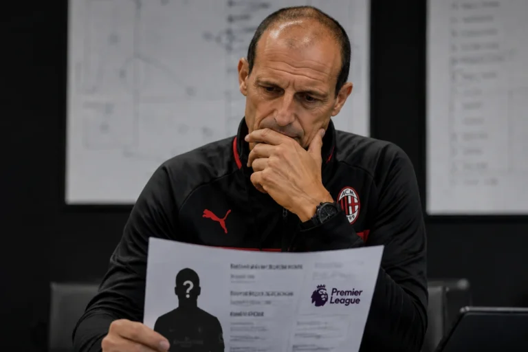 Allenatore del Milan in giacca Puma esamina documentazione tattica durante una sessione di lavoro