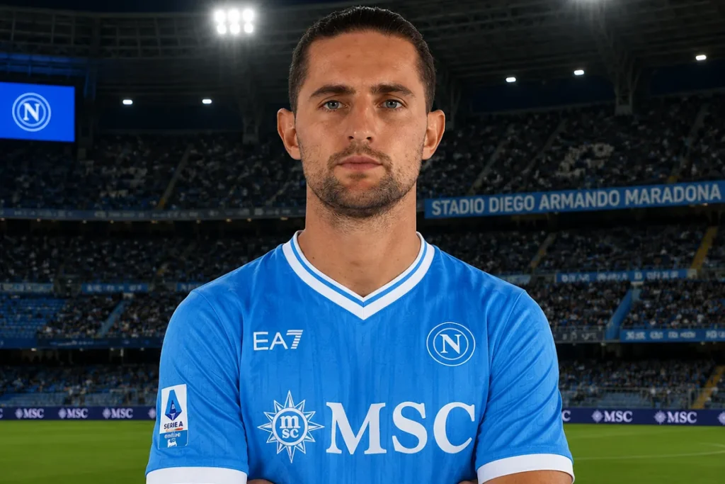 Adrien Rabiot in maglia Napoli allo Stadio Diego Armando Maradona